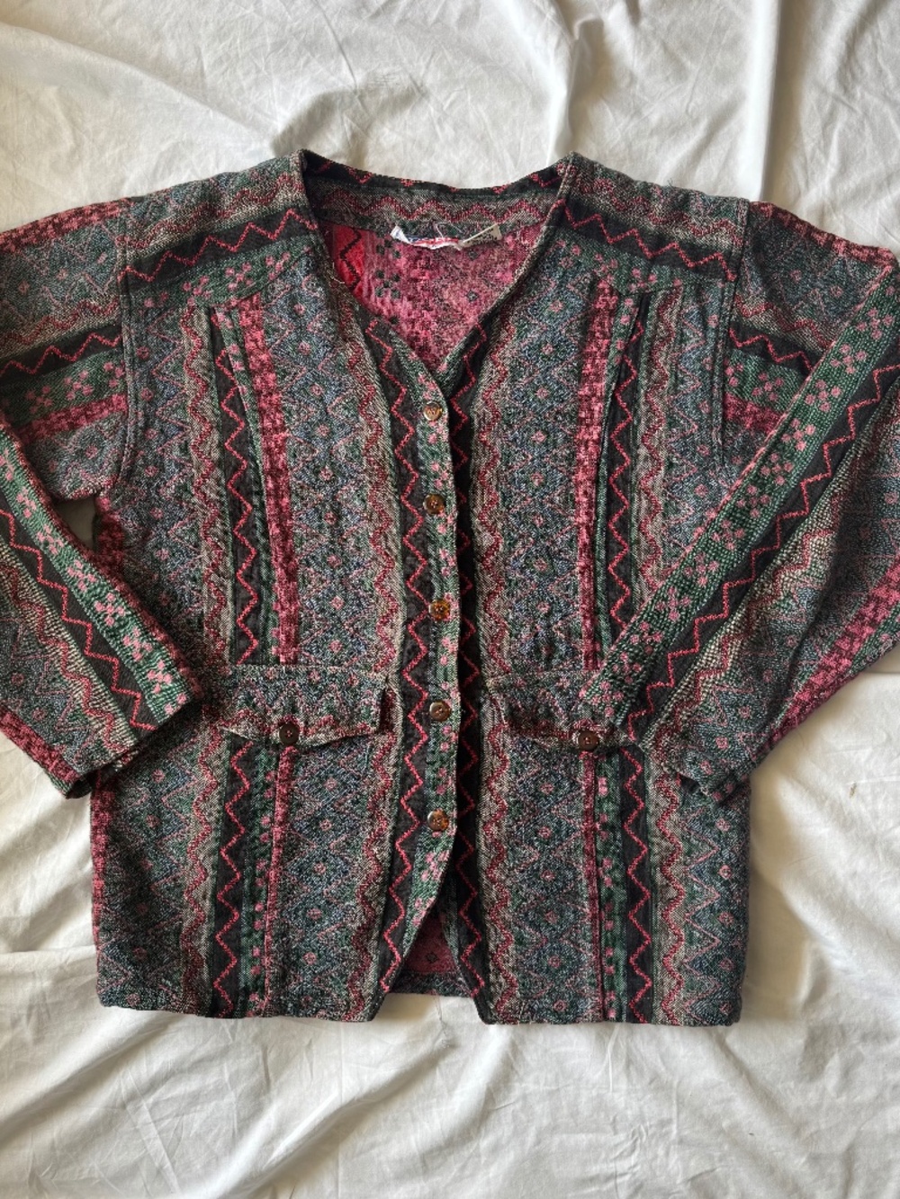1980s Mebi Team Woven Cotton Jacket, multicolor, large